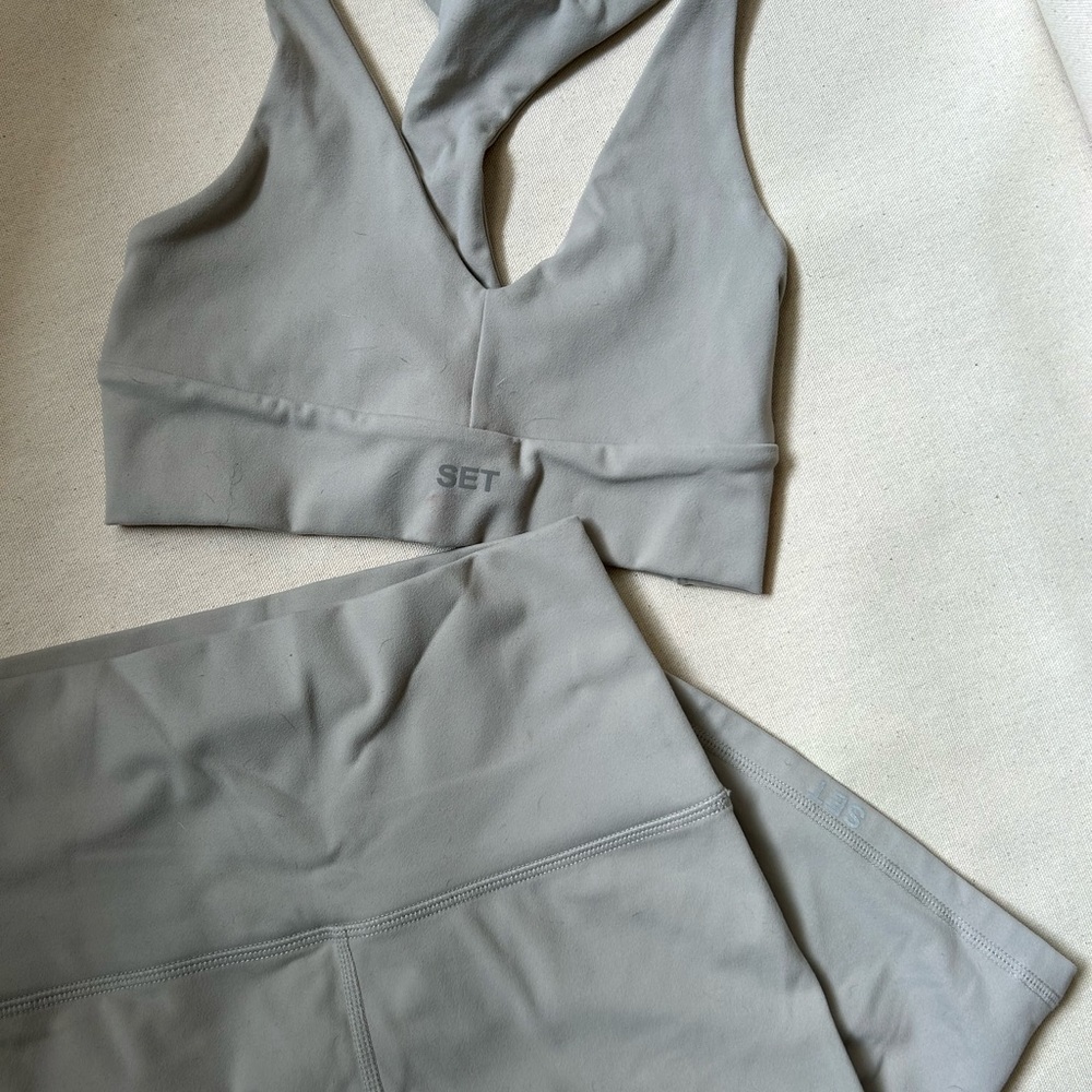 Set Active Workout Set, Light Grey, Warm Grey Size Small
